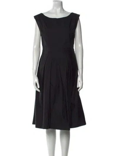 Pre-owned Acne Studios Bateau Neckline Midi Length Dress In Black