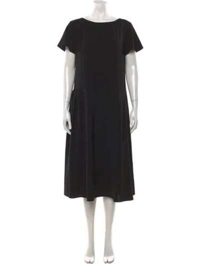 Pre-owned Acne Studios Bateau Neckline Midi Length Dress In Black