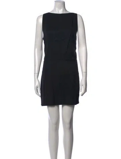 Pre-owned Acne Studios Bateau Neckline Mini Dress In Black