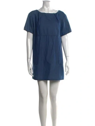 Pre-owned Acne Studios Bateau Neckline Mini Dress In Blue