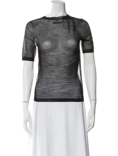 Pre-owned Acne Studios Bateau Neckline Short Sleeve Top In Black