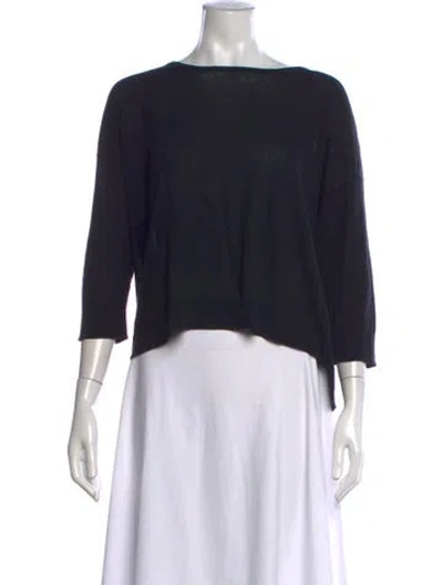 Pre-owned Acne Studios Bateau Neckline Three-quarter Sleeve Top In Blue