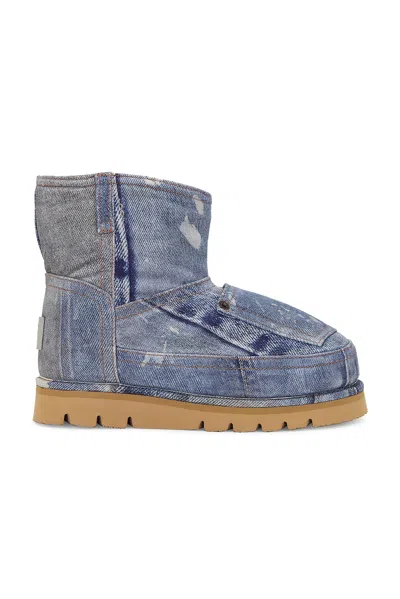 ACNE STUDIOS BATTER LOW DENIM PRINT BOOT
