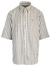 Acne Studios Embroidered Initials Striped Shirt