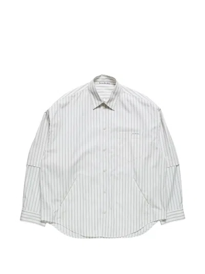 Acne Studios Double Sleeve Button-up Shirt Off White Men In Neutral