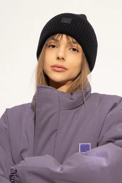 Acne Studios Beanie With Logo In Black