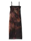 Acne Studios Bear-print Slip Dress In Black