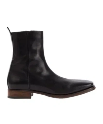 Acne Studios Bebe Leather Ankle Boots In Animal Print