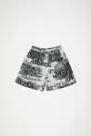 Acne Studios Abstract Pattern Print Shorts In Light Grey,black