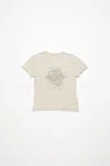 Acne Studios Bedrucktes T-shirt – Körperbetonte Passform In Faded Grey