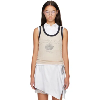 Acne Studios Beige & Black Ribbed Tank Top In Ag0 Beige/black