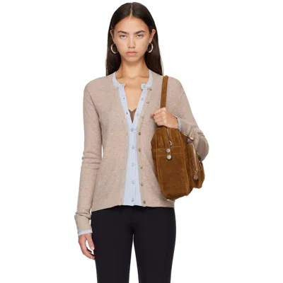 Acne Studios Beige & Blue Layered Silk-wool Cardigan In Bx2 Beige/light Blue
