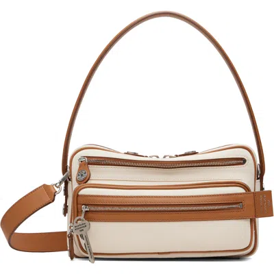 Acne Studios Beige & Brown Camero Party Canvas Bag In Cx4 Cream Beige/brow