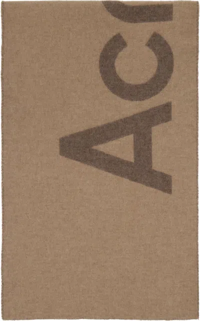 Acne Studios Beige & Brown Logo Jacquard Scarf