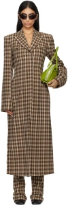 Acne Studios Beige & Brown Single-breasted Coat In Af4 Beige/brown