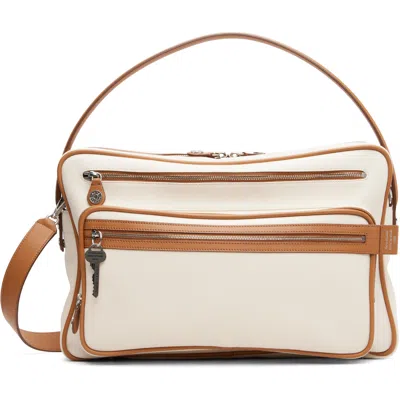 Acne Studios Beige & Tan Camero Camera Canvas Bag In Cx4 Cream Beige/brow