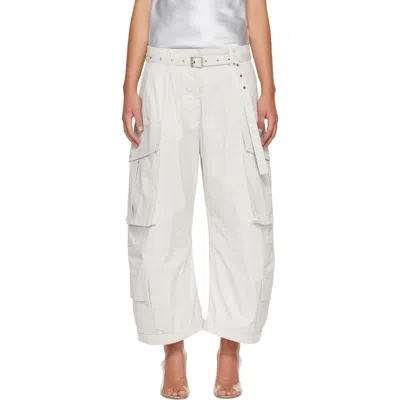 Acne Studios Beige Belt Cargo Pants In Aab Light Grey