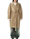 Acne Studios Belted Coat With Wide Lapel And Back Vent
