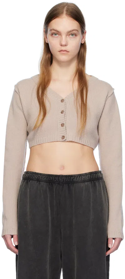 Acne Studios Beige Brushed Cardigan In Ae0 Sand Beige