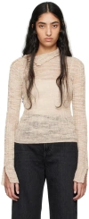 Acne Studios Beige Button Sweater In Aek Beige