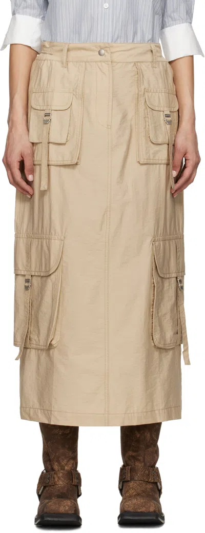 Acne Studios Multipocket Long Skirt Skirts Beige In Neutral