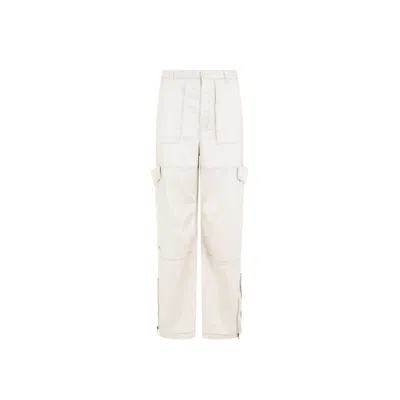 Acne Studios Beige Cargo Pants With Wide Leg Design In White