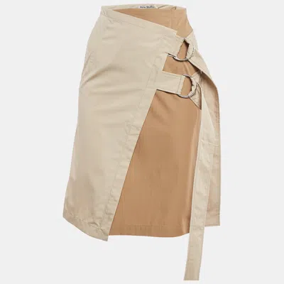 Acne Studios Beige Cotton Asymmetric Wrap Skirt In Neutral