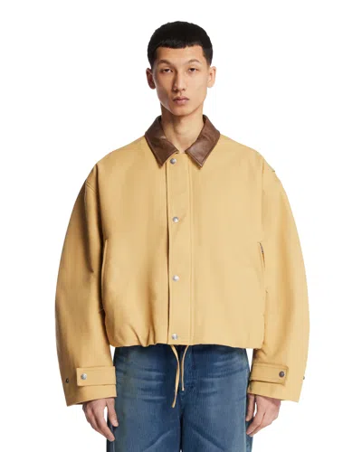 Acne Studios Mens Sand Beige Opado Double Cotton-satin Jacket In Brown