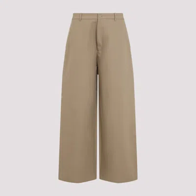 Acne Studios Twill Trousers In Khaki Beige