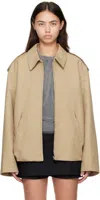 Acne Studios Relaxed Fit Military Style Jacket In Neutral