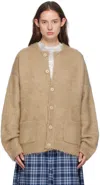 Acne Studios Beige Crewneck Cardigan In Cql Dark Beige