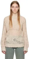 Acne Studios Beige Crewneck Sweater In Ae0 Sand Beige
