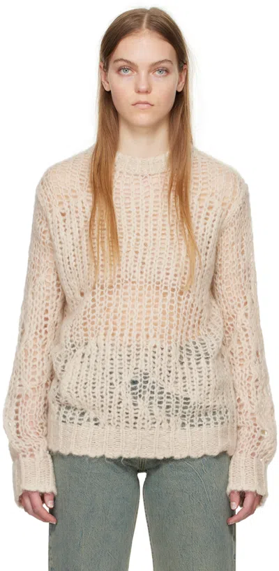 Acne Studios Beige Crewneck Sweater In Ae0 Sand Beige