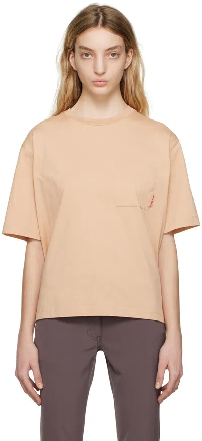 Acne Studios Beige Crewneck T-shirt In Light Camel