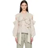 Acne Studios Bow-tie Open-shoulder Blouse In Brown