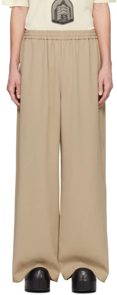 ACNE STUDIOS BEIGE EMBROIDERED TROUSERS