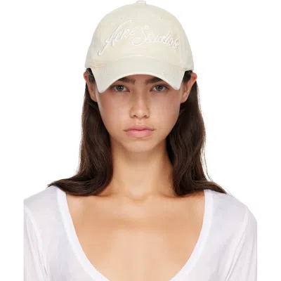 Acne Studios Beige Embroidered-logo Cap In Ae6 Oat Beige