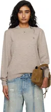 Acne Studios Beige Fitted Yak Wool Sweater In Neutral