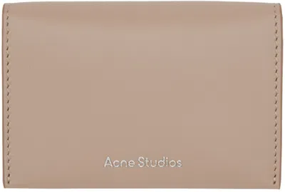 Acne Studios Beige Folded Leather Card Holder In Cgz Taupe Beige