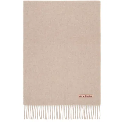 Acne Studios Beige Fringed Wool Scarf In 633 Oatmeal Melange