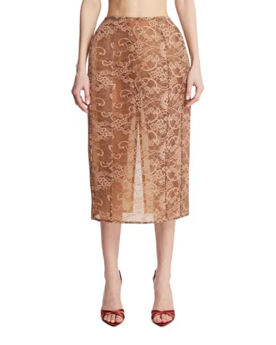 Acne Studios Beige Lace Skirt In Brown