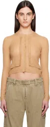 Acne Studios Beige Layered Mohair Cardigan In Aek Beige