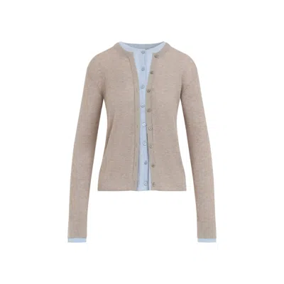 Acne Studios Beige Light Blue Cardigan In Neutral