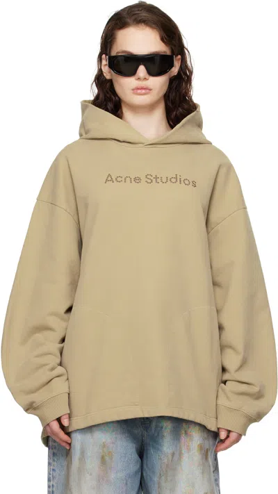 Acne Studios Beige Logo Hoodie In Ae0 Sand Beige