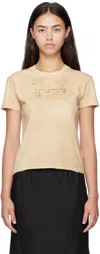 Acne Studios Beige Logo Print T-shirt In Neutral