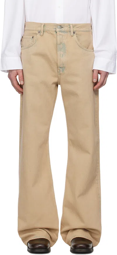 Acne Studios Beige Loose Fit 2021m Jeans In Ligh Sand