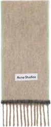 Acne Studios Beige Narrow Scarf In Als Beige/grey