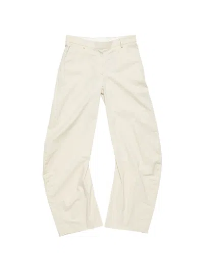Acne Studios Beige Organic Cotton Trousers In White