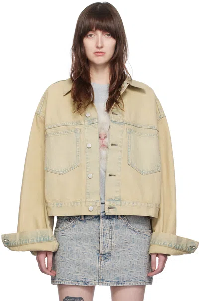 Acne Studios Beige Oversized Denim Jacket In 14l Light Sand