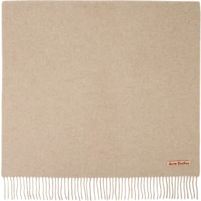 Acne Studios Beige Oversized Fringe Scarf In 633 Oatmeal Melange